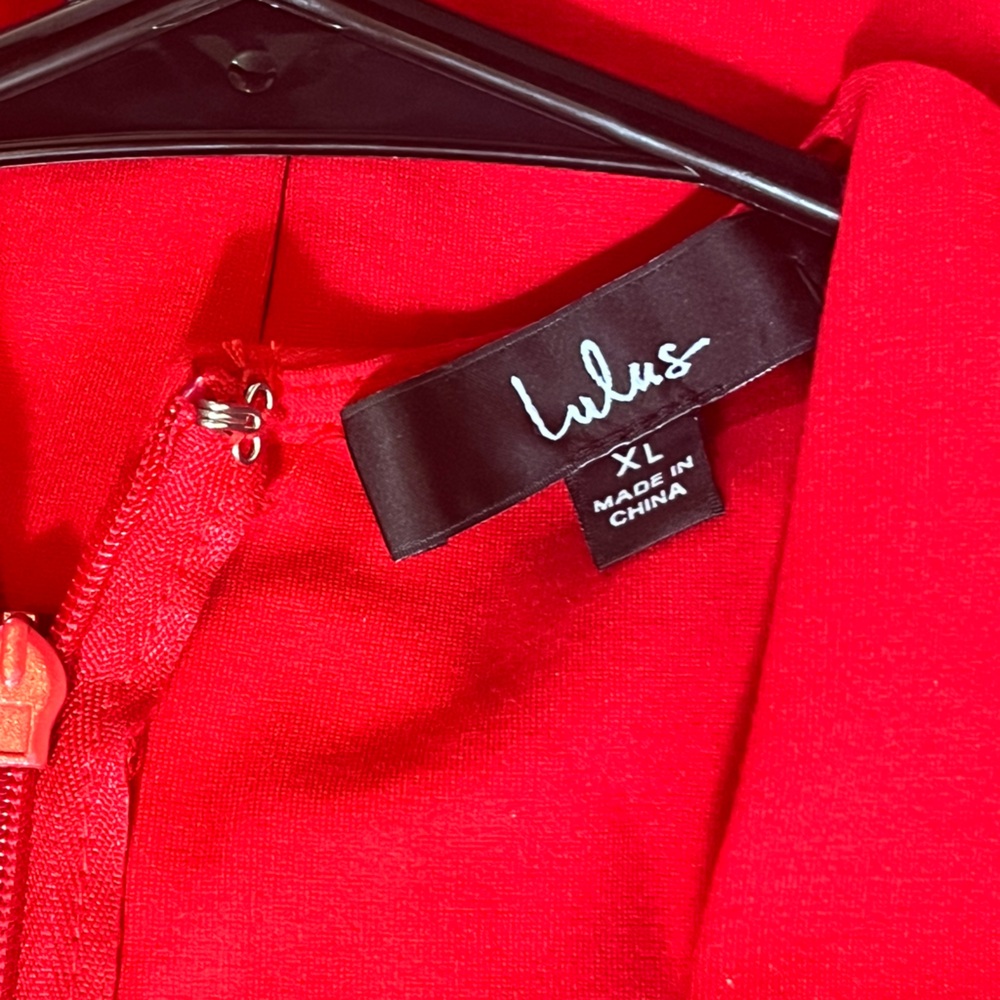 Lulu’s Cocktail Hour Red Wrap Dress— NWT- Size XL - Picture 6 of 6